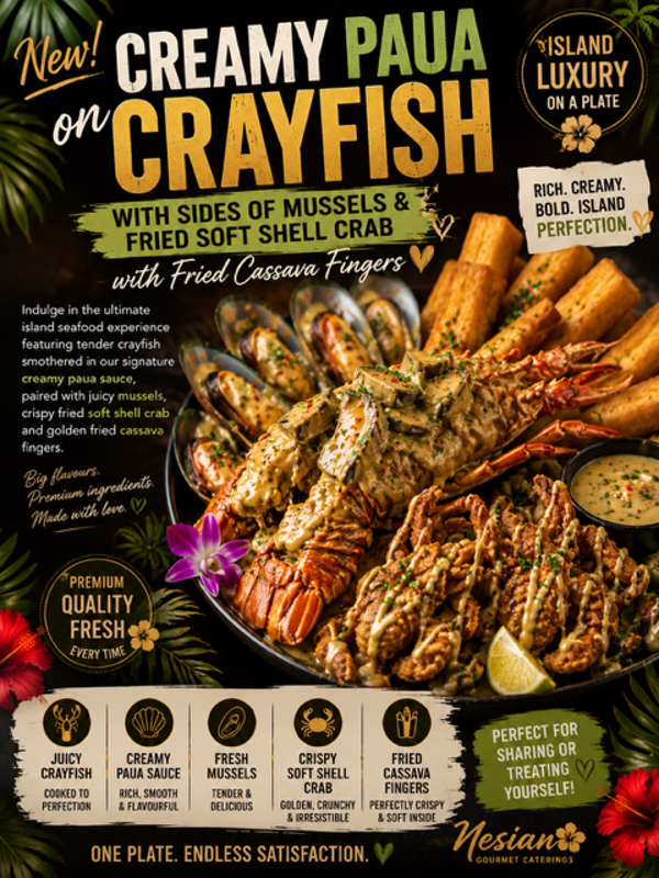 CREAMY PAUA ON CRAYFISH Plate