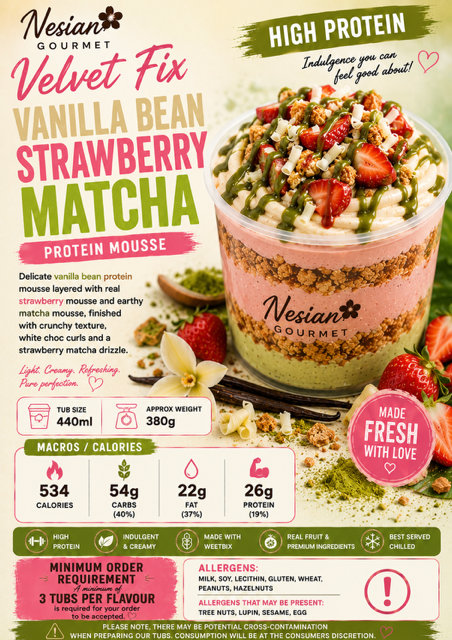 LIMITED EDITION: VANILLA STRAWBERRY MATCHA - Velvet Protein Fix