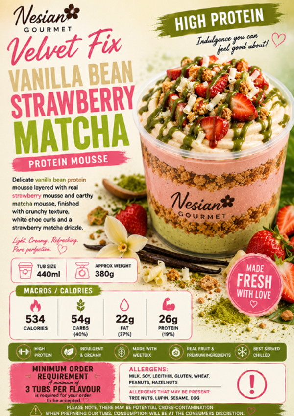 LIMITED EDITION: VANILLA STRAWBERRY MATCHA - Velvet Protein Fix
