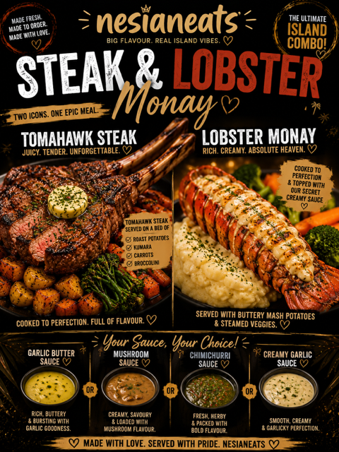 TOMAHAWK STEAK & LOBSTER MONAY - Ultimate Island Combo