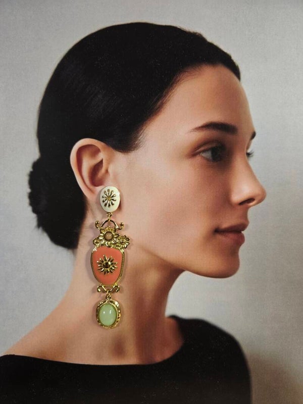 Pendiente sol naranja