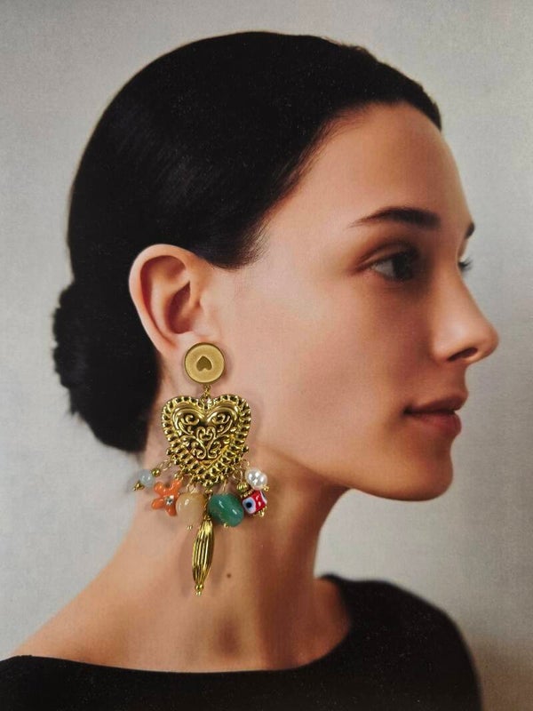 PENDIENTES CORAZÓN DORADOS