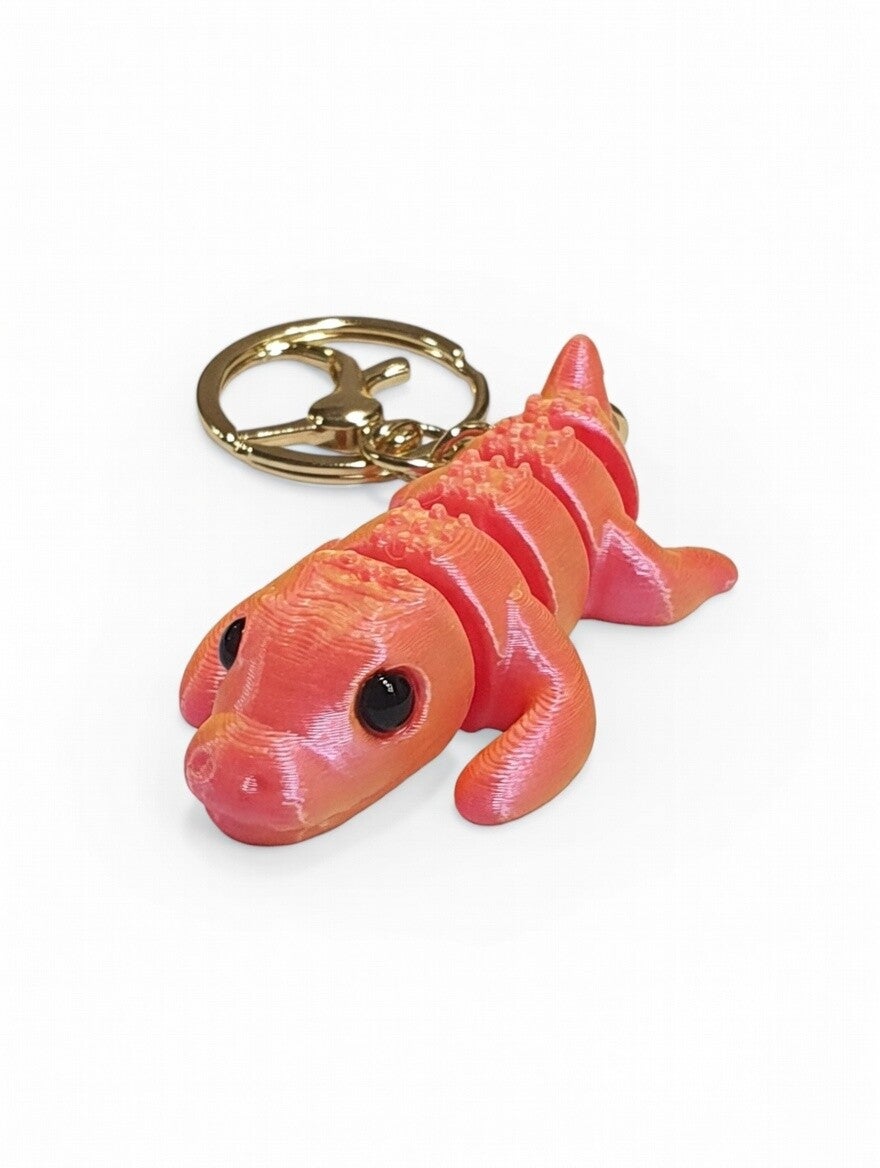 COCODRILO, LLAVERO EN 3D ROSA