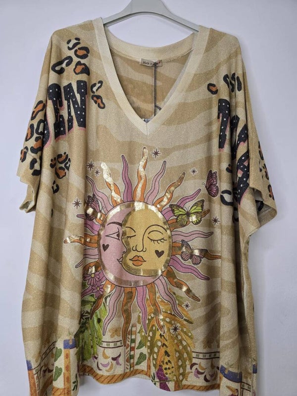 AMPLIO TOP LARGO BRILLANTE SOL