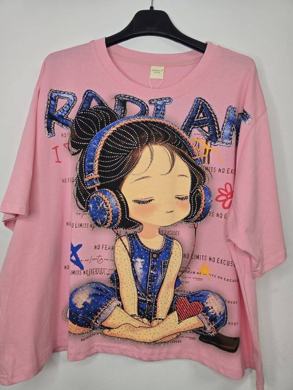 CAMISETA RADIANTE OVERSIZE ROSA