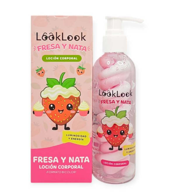 LOCION CORPORAL NUTRITIVA FRESA Y NATA 200ML. LOOK LOOK