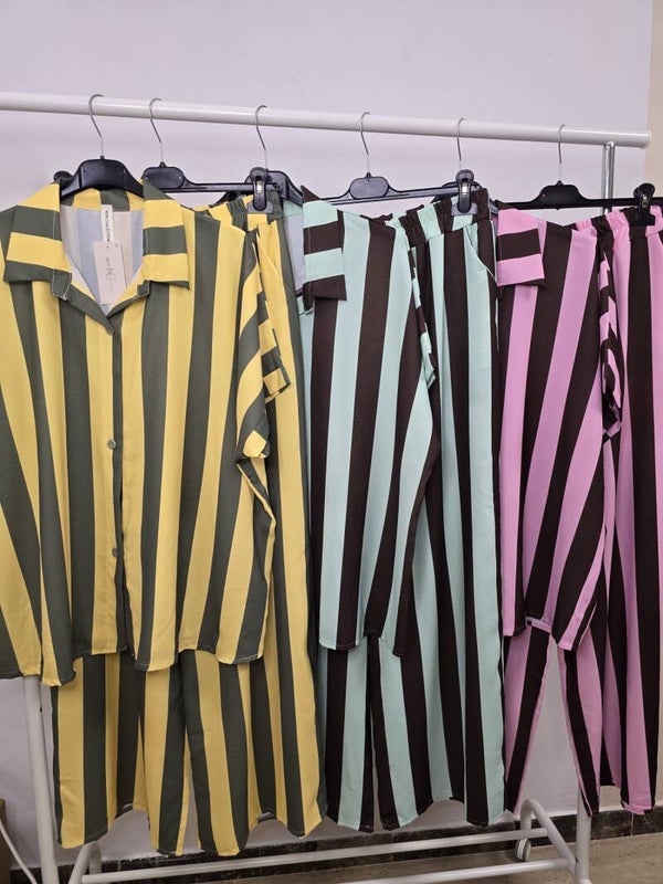 CONJUNTOS RAYAS AMARILLO/ROSA/MENTA