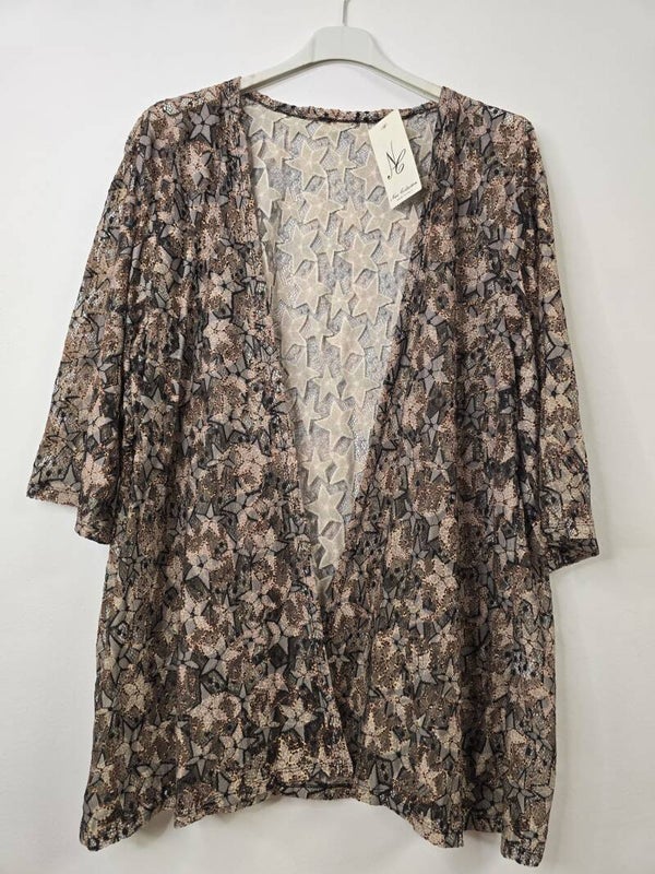 KIMONO CORTO CHOCOLATE/LILA