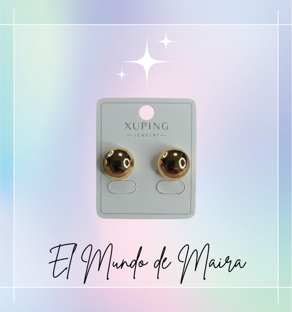 PENDIENTES BOTON DORADO