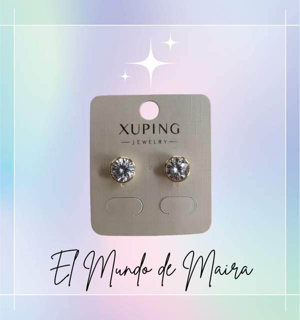 PENDIENTES CIRCULO CRISTAL DORADO