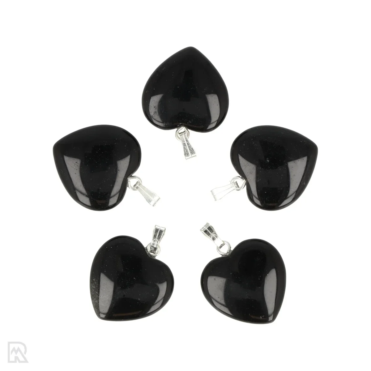 Hanger Zwarte Obsidiaan hart 2cm