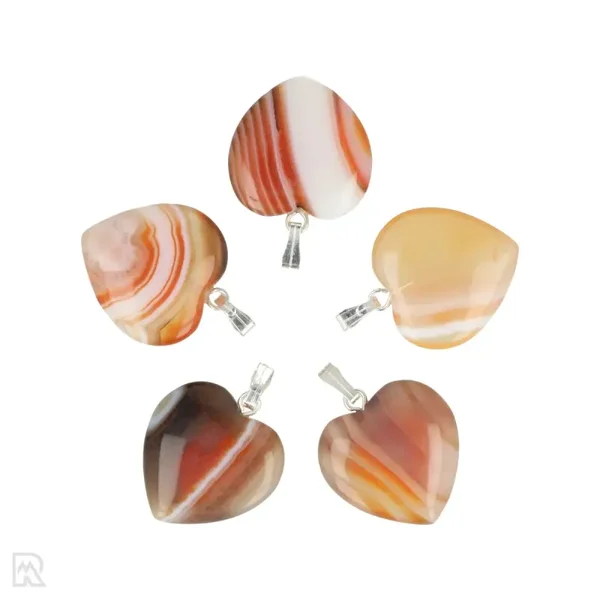 Hanger Carneool Gebrand hart