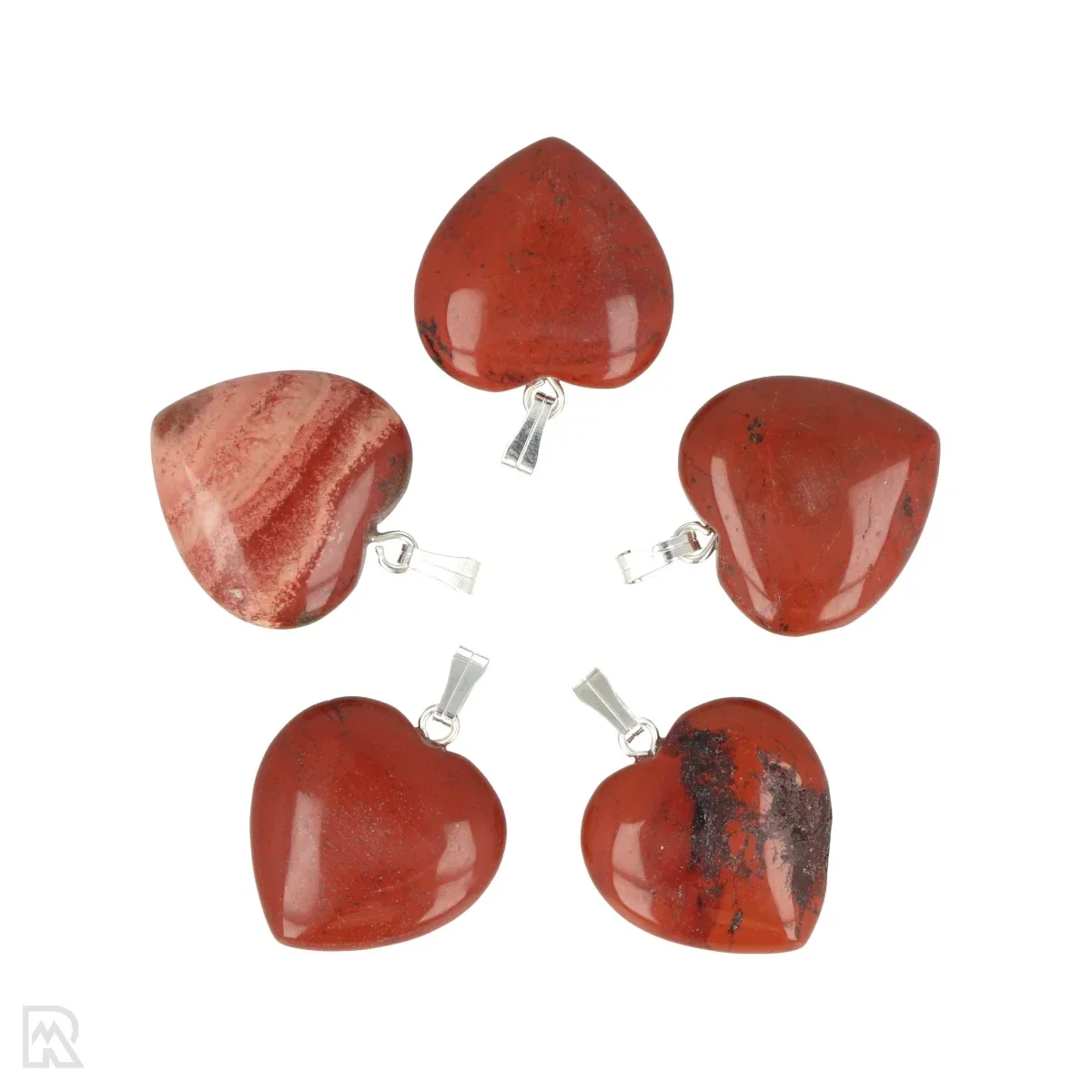 Hanger Rode Jaspis hart 2cm