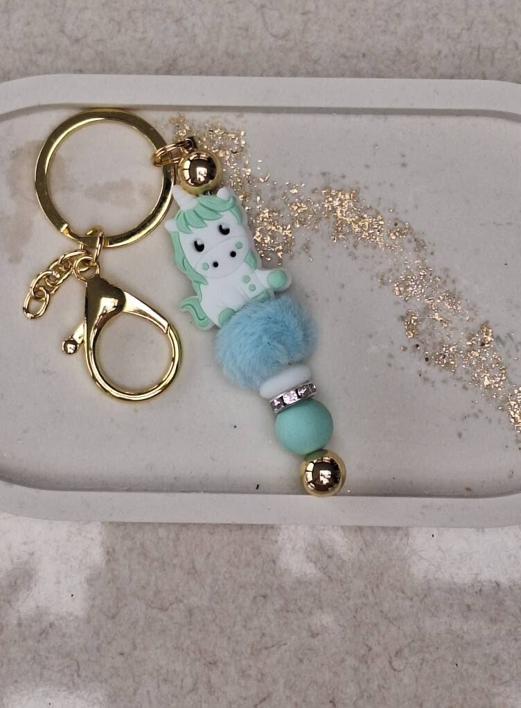 Sleutelhanger Green Unicorn deluxe