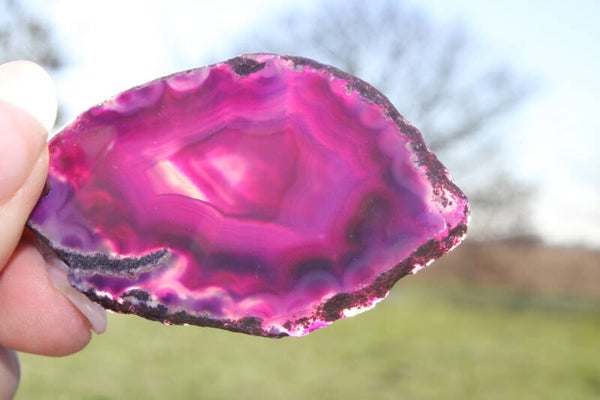 Sleutelhanger Agaat schijf gekleurd #4