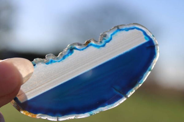 Sleutelhanger Agaat schijf gekleurd #3