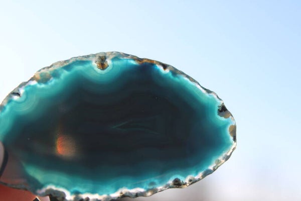 Sleutelhanger Agaat schijf gekleurd #2