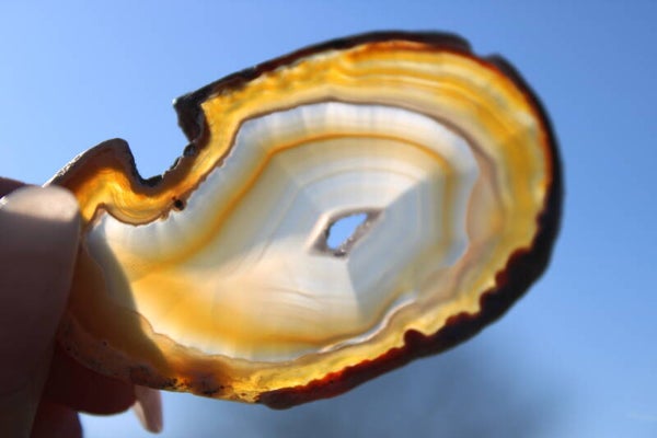 Sleutelhanger Agaat schijf natuurlijk