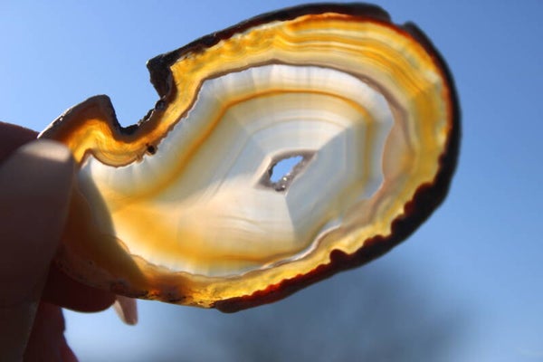 Sleutelhanger Agaat schijf natuurlijk