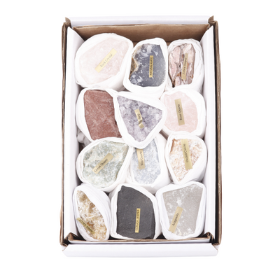 Doos gemengde stenen ruw