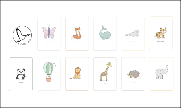 Voeg Goose Card toe met persoonlijk felicitaties voor baby