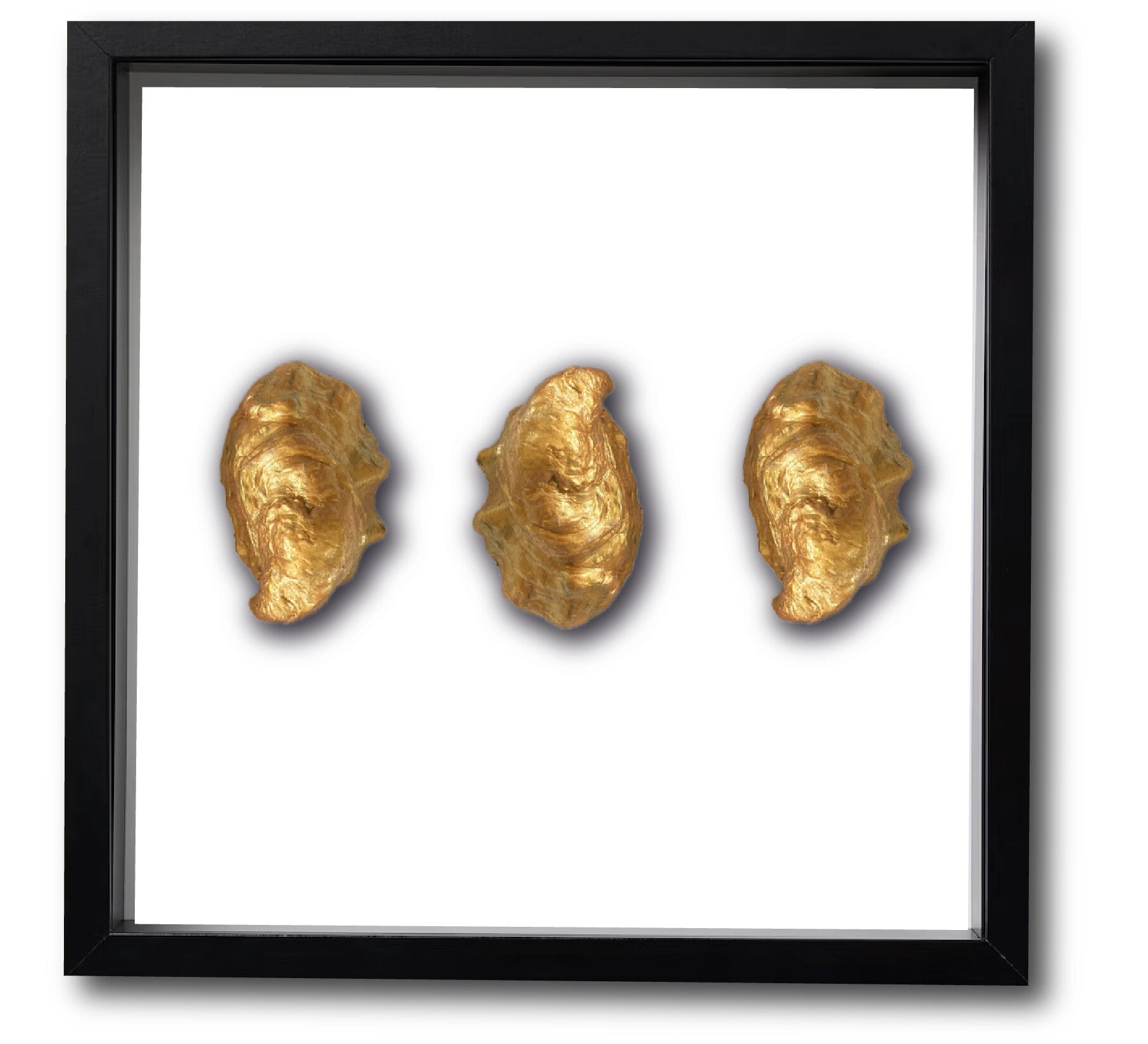 22 krt Gouden oesterschelpen 3 st.