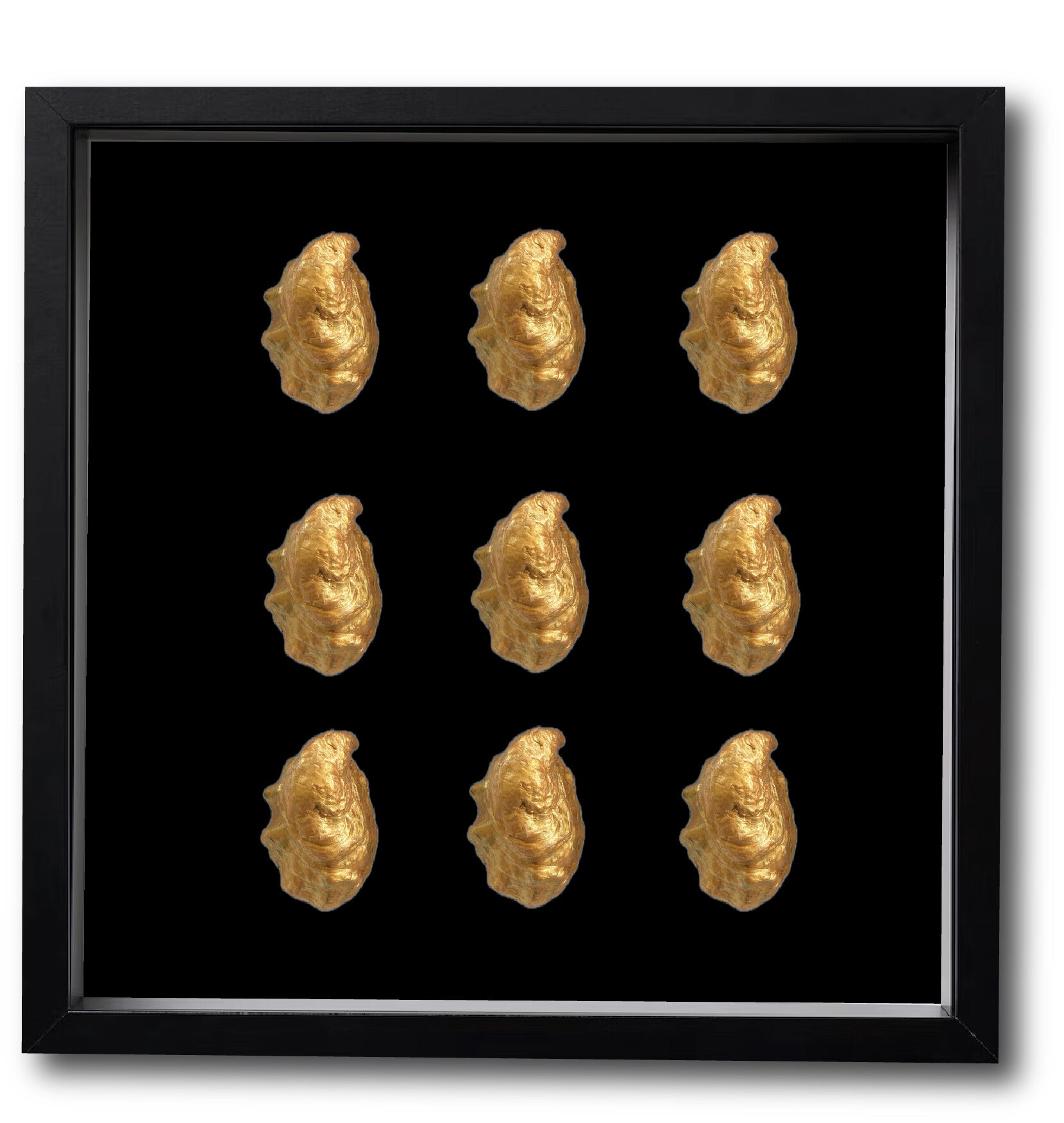 22 krt Gouden oesterschelpen 9 st.