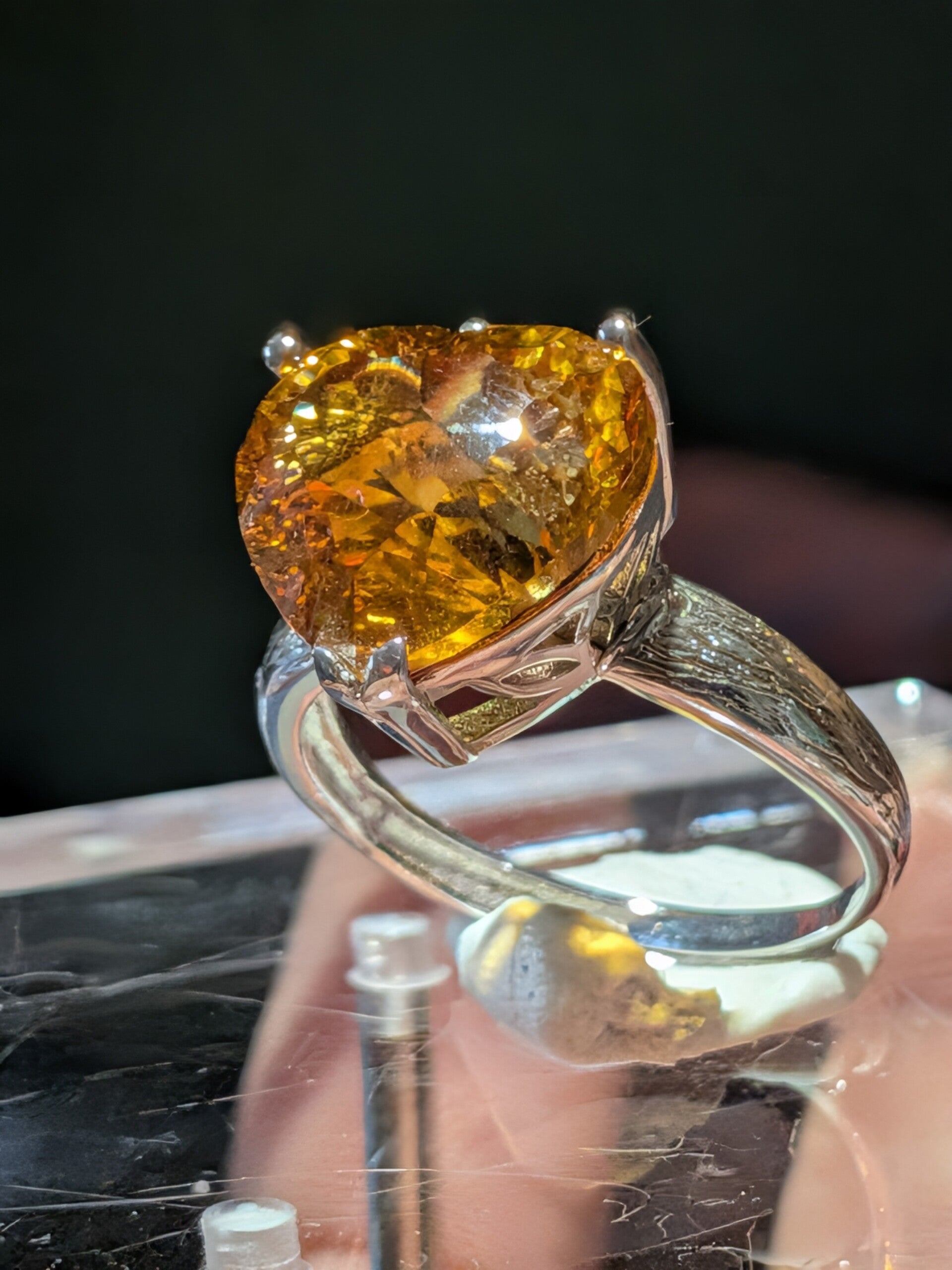 Madeira Citrien ring Zilver Verstelbaar