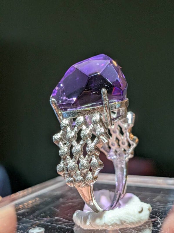 Amethist Ring freeform Zilver Verstelbaar