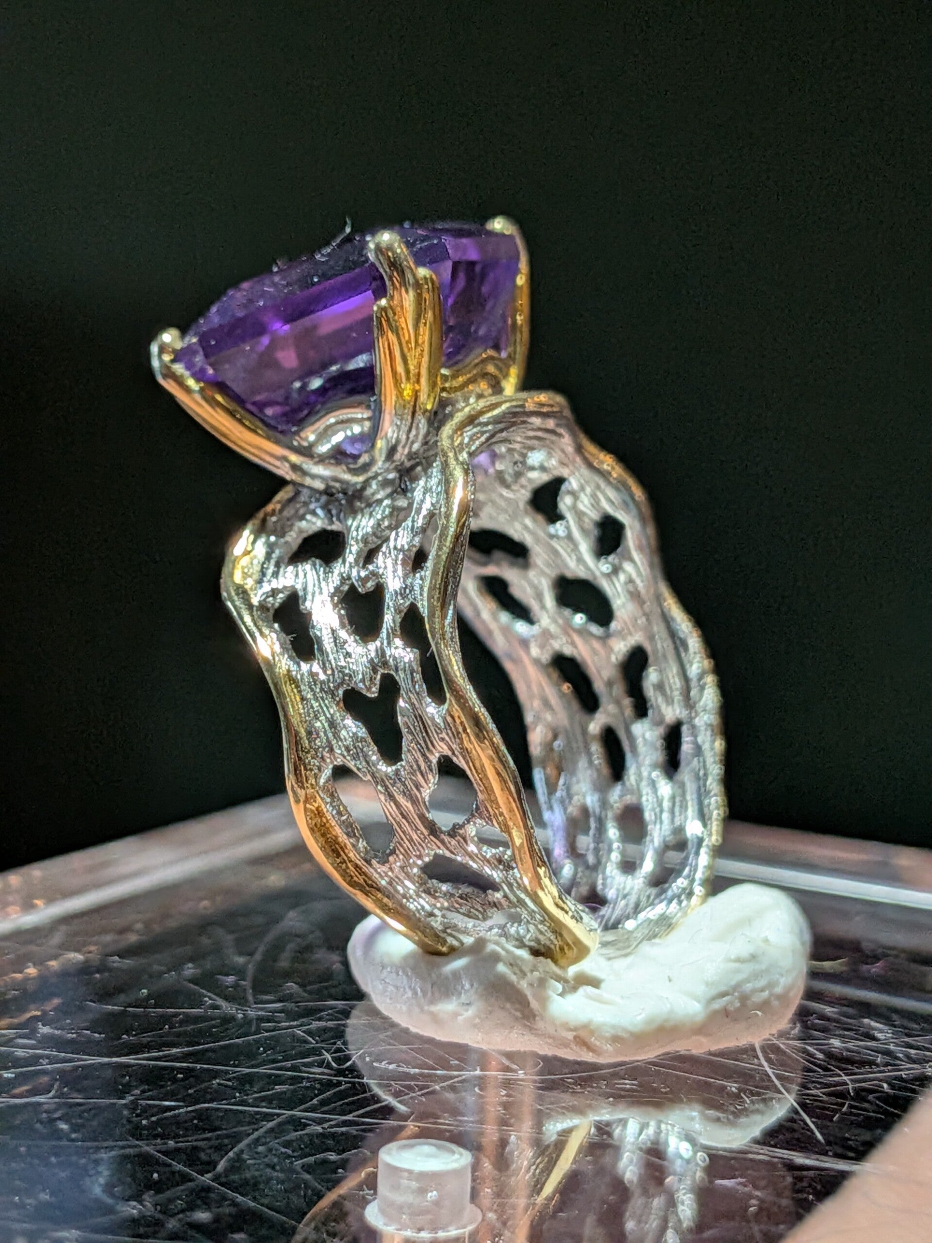 Amethist Ring Zilver Verstelbaar Italiaans Design