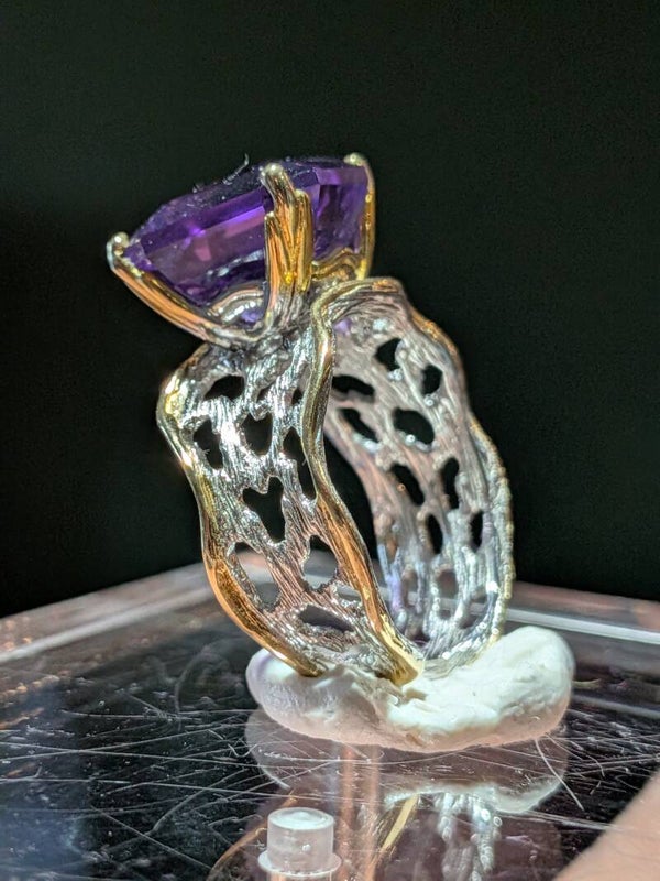 Amethist Ring Zilver Verstelbaar Italiaans Design