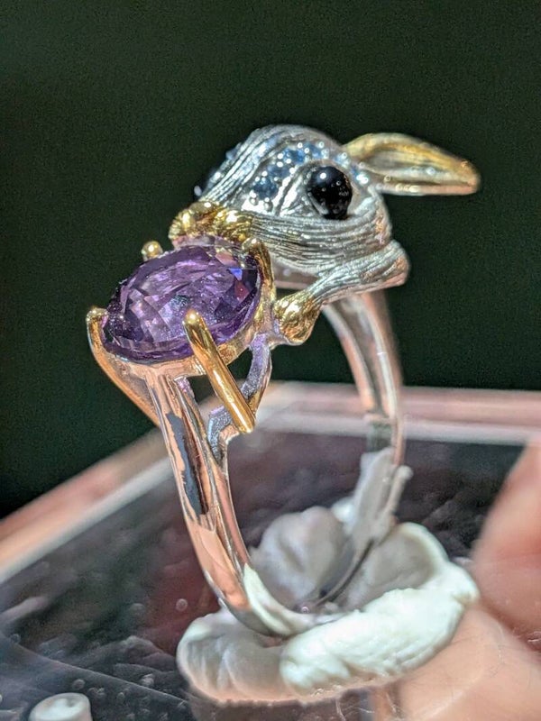 Ring Amethist Qute Verstelbaar