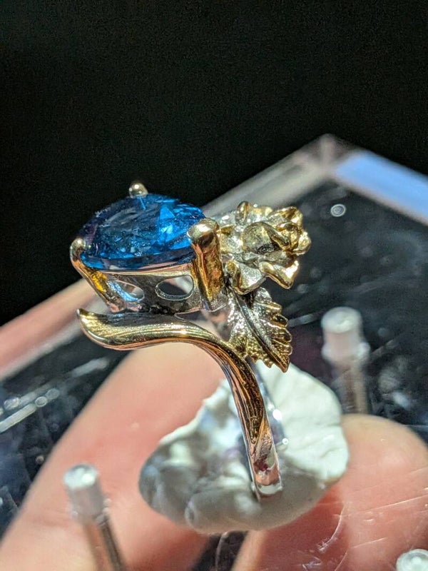 Ring Blauwe Topaas Zilver Verstelbaar