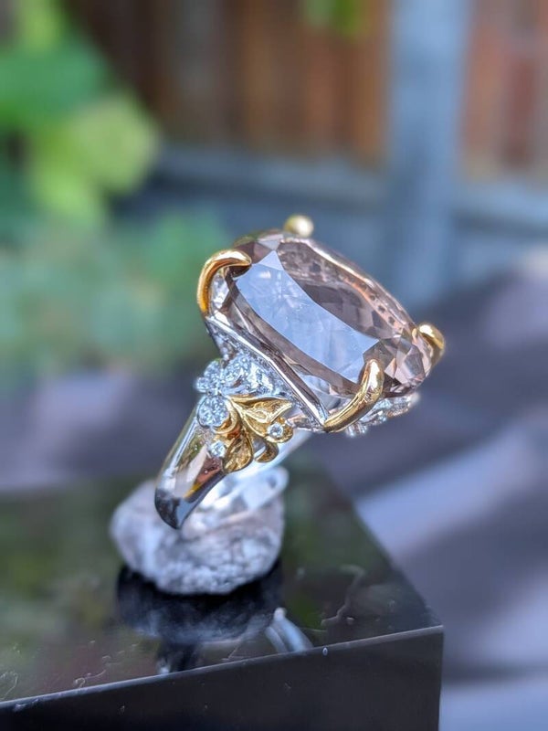 Rookkwarts 925 zilver verstelbare ring