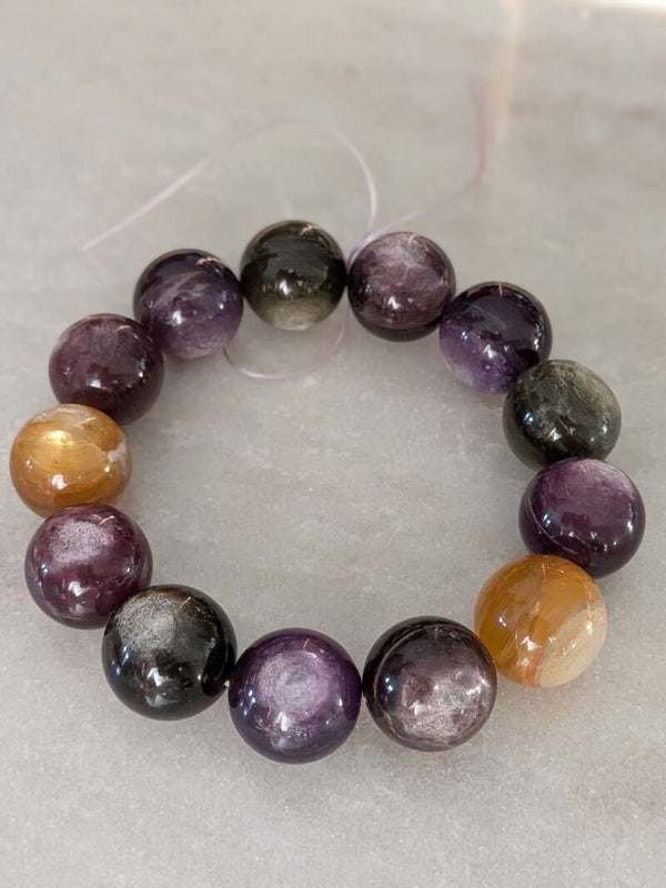 16MM mixed Lepidolite armband