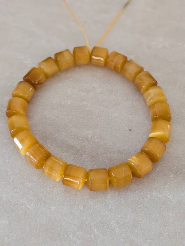 Gouden Tijgeroog barrel armband