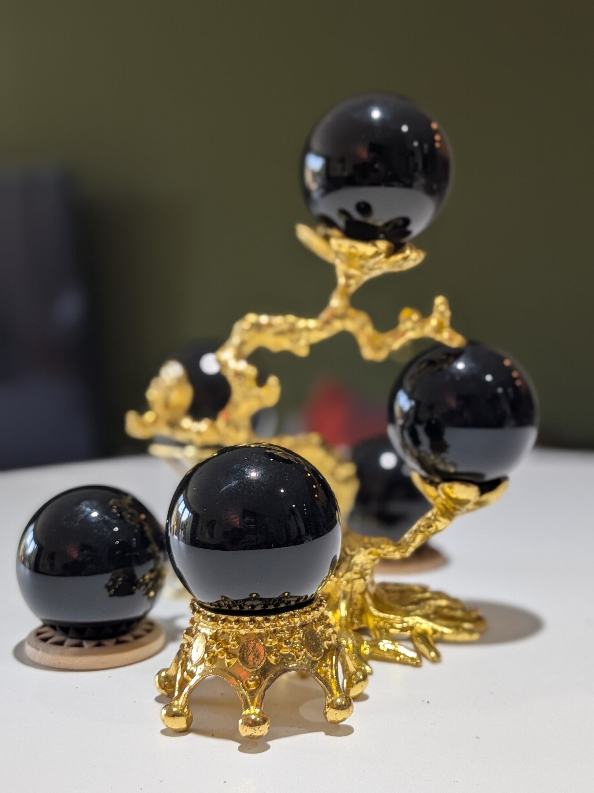 Hq zwarte Obsidiaan bollen 38-40MM