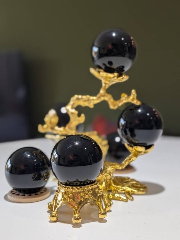 Hq zwarte Obsidiaan bollen 38-40MM