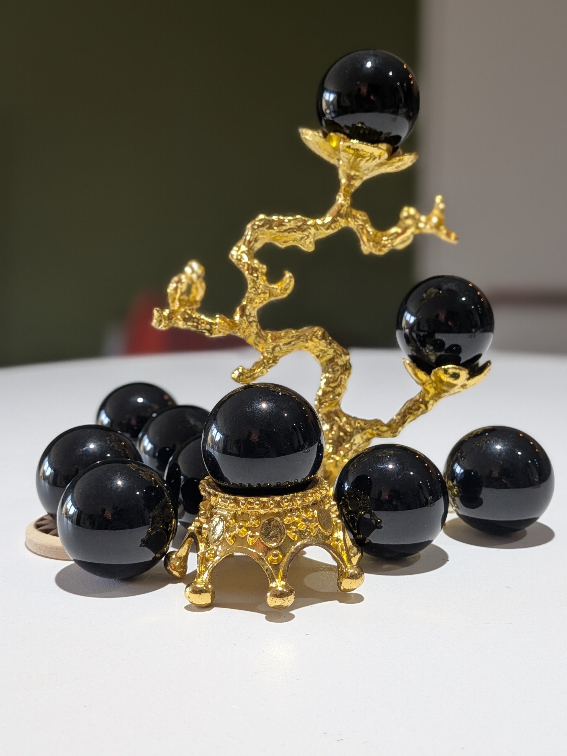 Hq zwarte Obsidiaan bollen 28MM