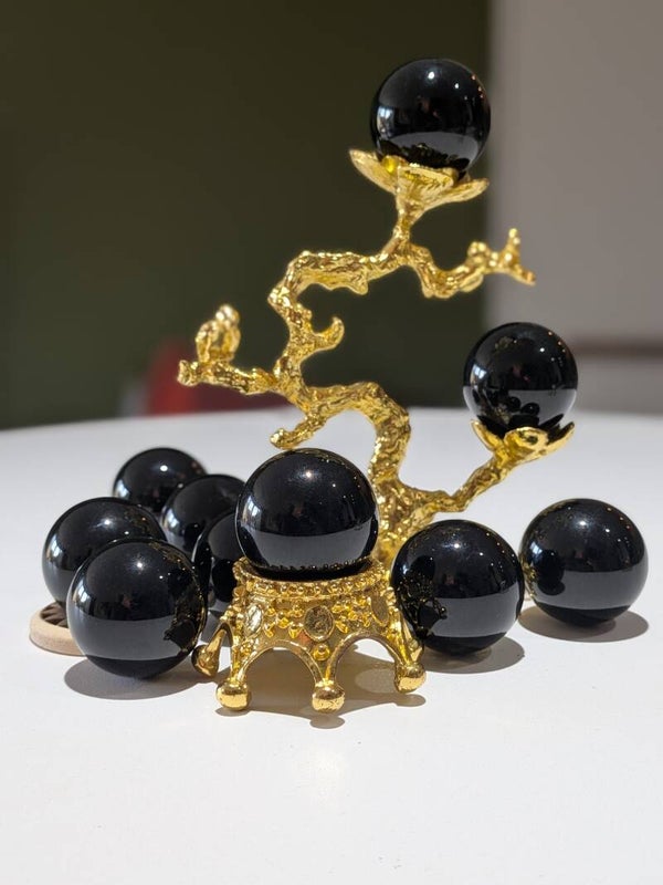 Hq zwarte Obsidiaan bollen 28MM