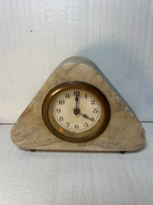 Vintage Triangular Marble Clock