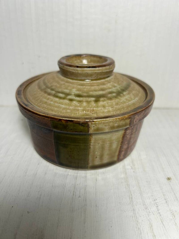 Retro Boho Stoneware Storage Container