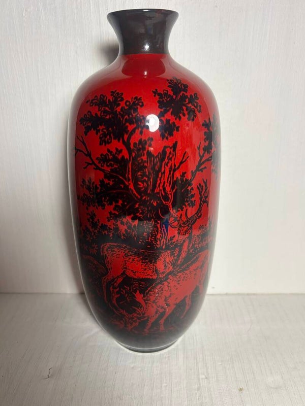 Flambé Woodcut Highland deer by Royal Doulton