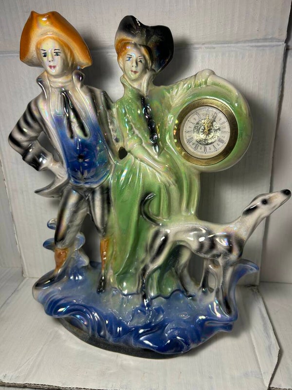 Vintage Ceramic Figural Group with Integrated Minature clock face (Copy)