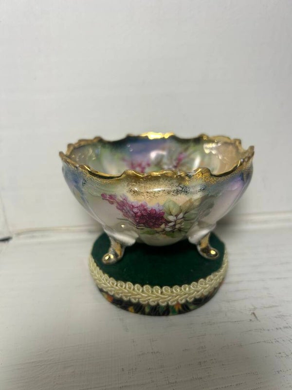 Antique Porcelain 3footed Scalloped Bowl by Kuno Steinmann, Germany