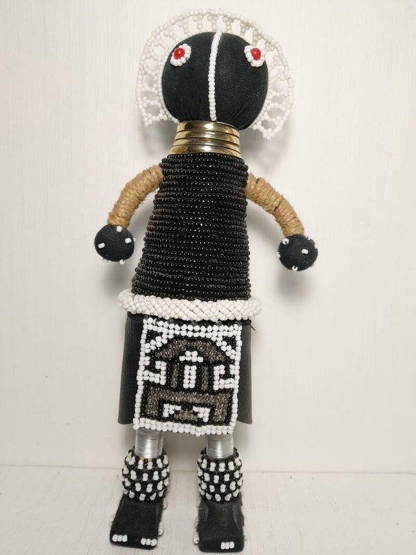 Ndebele traditional South African beaded doll.