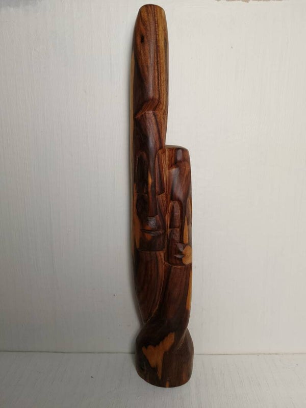 Fijian dual faced hand carved figurine.