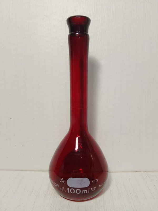 Vintage Red Pyrex florence flask.