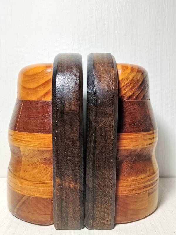 Art Deco wooden book ends.