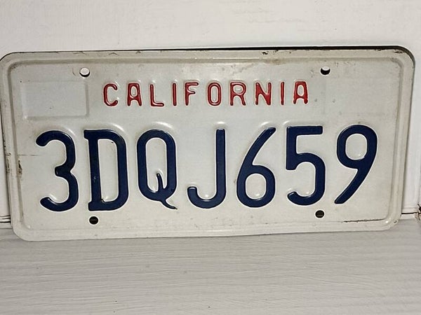 Californian number plate.